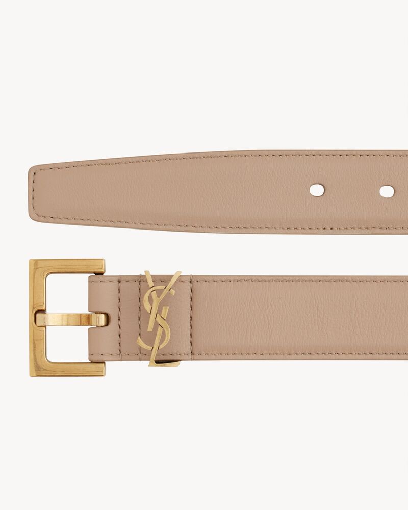 cassandre belt with square buckle in shiny box saint laurent leather - Image 2